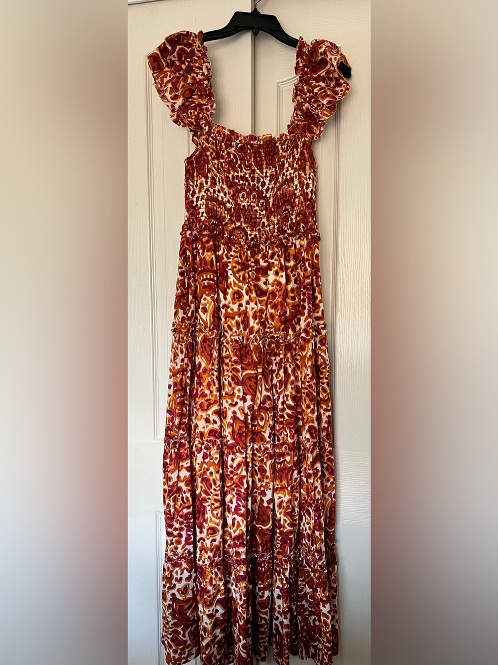 House of Harlow 1960 Red and Orange Print Maxi Dress - Picture 4 of 5
